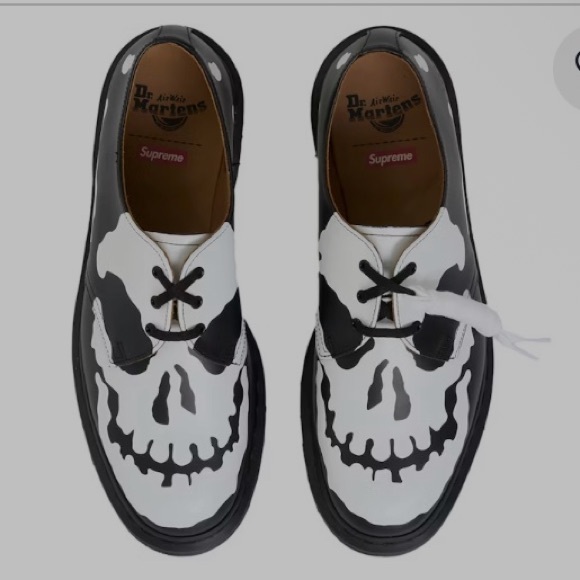 Dr. Martens Other - Dr. Martens 1461 3-Eye Skull Design Oxfords - Black and White